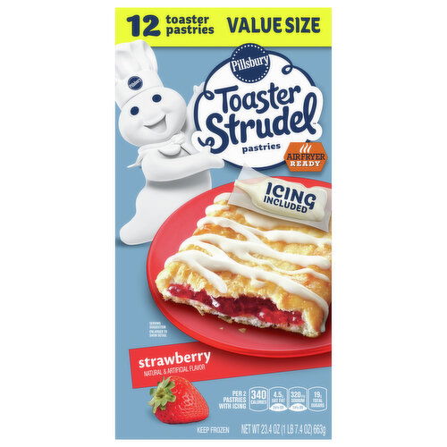 Pillsbury Toaster Strudel Pastries, Strawberry, Value Size