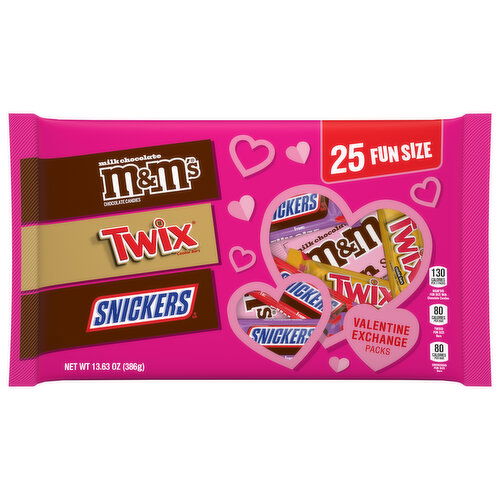 Mars Wrigley Candy, Valentine Exchange Packs, 25 Fun Size