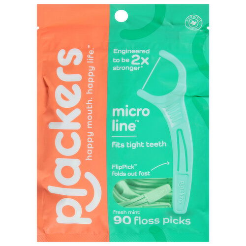 Plackers Floss Picks, Fresh Mint, Micro Line