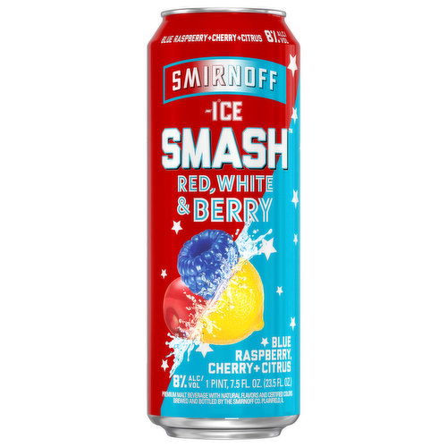 Smirnoff Ice Beer, Smash, Red/White & Berry