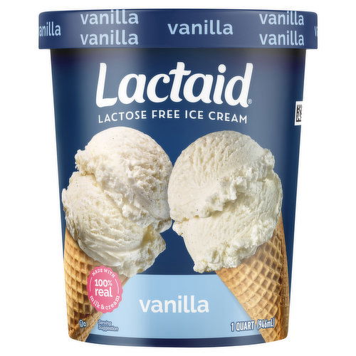 Lactaid Ice Cream, Lactose Free, Vanilla