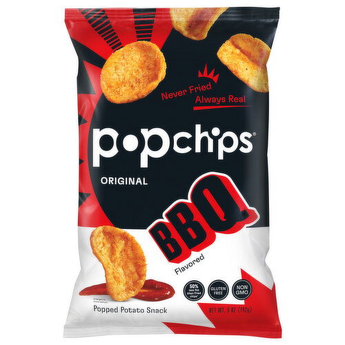 Popchips Popped Potato Snack, Original, BBQ Flavored