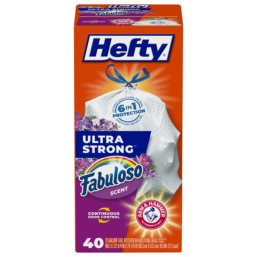 Hefty Ultra Strong Kitchen Drawstring Bags, Tall, Fabuloso Scent