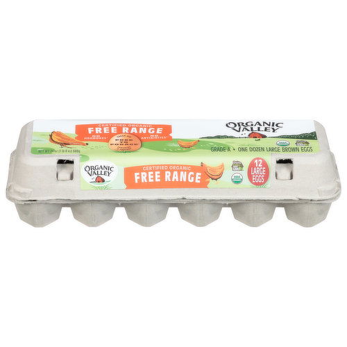 Organic Valley Eggs, Large, Brown, Free Range