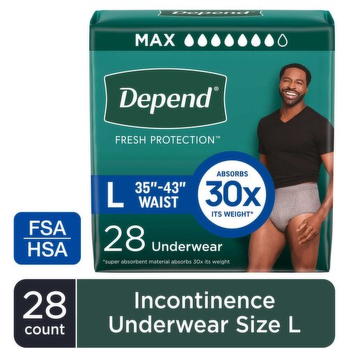 Depend Fresh Protection Incontinence Underwear for Men, Maximum Absorbency