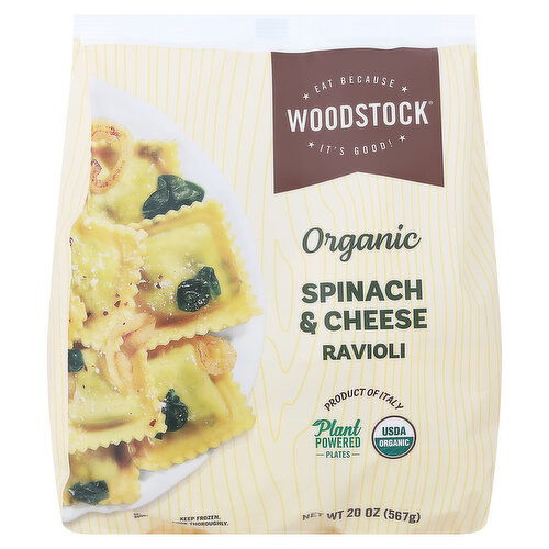 Woodstock Ravioli, Organic, Spinach & Cheese