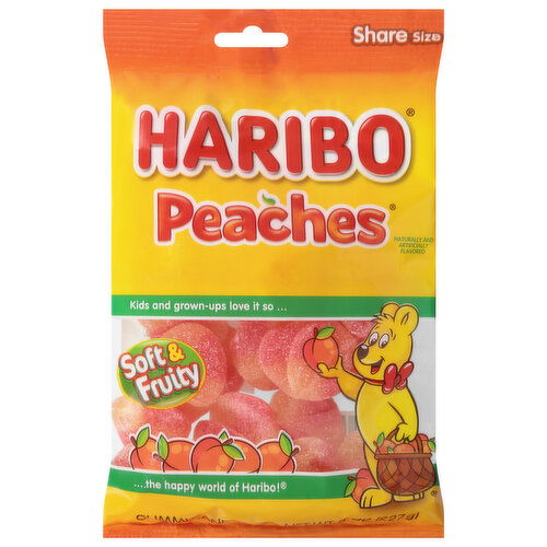 Haribo Soft & Fruity Peaches Gummi Candy Share Size