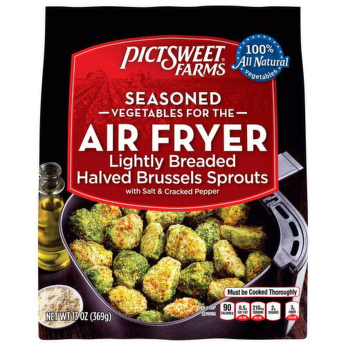 Pictsweet Farms Vegetables for the Air Fryer Brussels Sprouts, with Salt & Cracked Pepper, Halved, Lightly Breaded, Seasoned