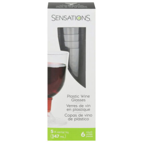 Sensations Wine Glasses, Plastic, 5 Ounce