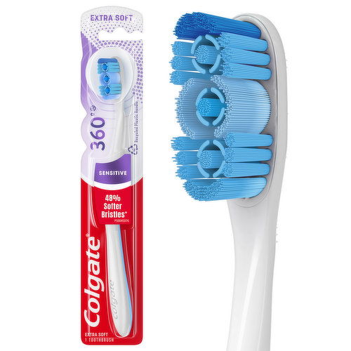 Colgate 360 Adult Manual Enamel Health Extra Soft Toothbrush For Sensitive Teeth