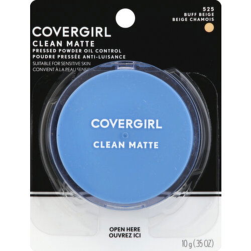 CoverGirl Clean Pressed Powder, Oil Control, Buff Beige 525