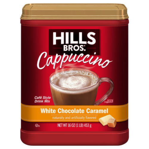 Hills Bros. Cappuccino Drink Mix, White Chocolate Caramel