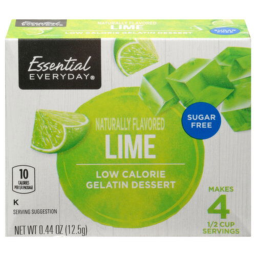 Essential Everyday Gelatin Dessert, Low Calorie, Sugar Free, Lime