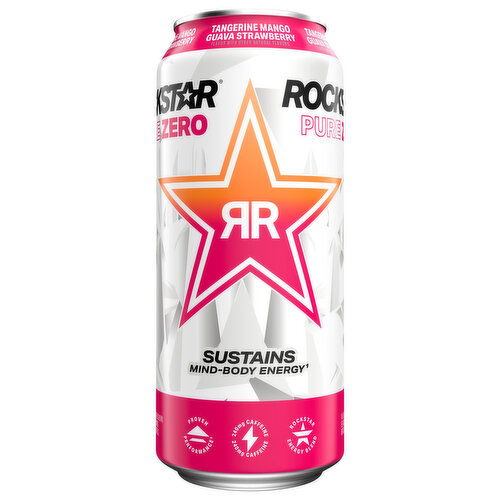 Rockstar Pure Zero Sugar Free Tangerine Mango Guava Strawberry Energy Drink