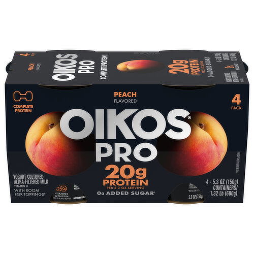 Oikos Pro Peach Flavored Yogurt