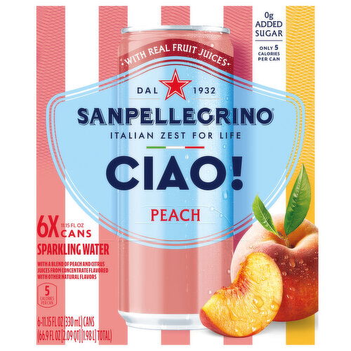 Sanpellegrino Ciao! Peach Sparkling Water