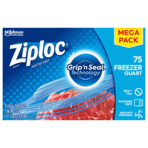 Ziploc Seal Top Bags, Freezer, Quart, Mega Pack