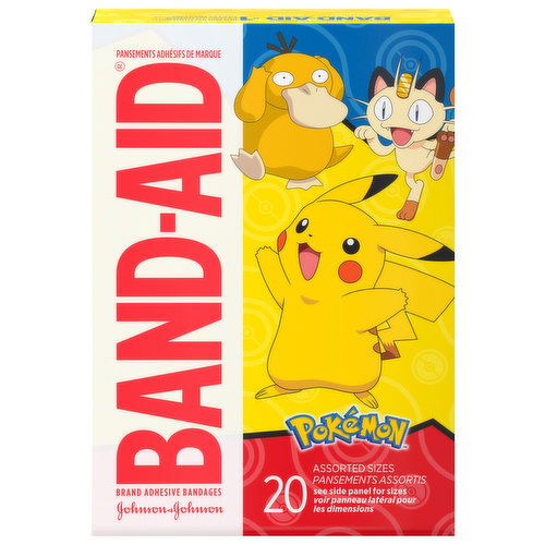 Band-Aid Pokemon Bandages, Adhesive, Assorted Sizes