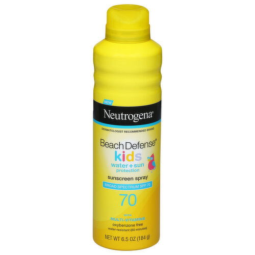 Neutrogena Beach Defense Sunscreen Spray, Kids, Broad Spectrum SPF 70