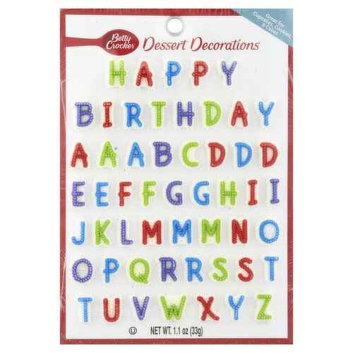 Betty Crocker Dessert Decorations, Happy Birthday