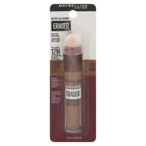 Maybelline Instant Age Rewind Concealer, Eraser, Medium/Full Coverage, Shade 149