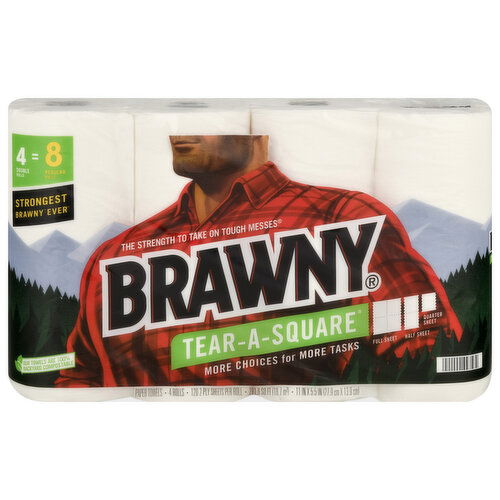 Brawny Tear-A-Square 2-Ply Double Rolls Paper Towels