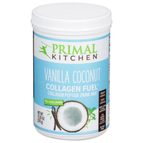 Primal Kitchen Collagen Fuel Drink Mix, Collagen Peptide, Vanilla Coconut