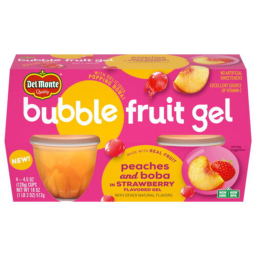 Del Monte Peaches and Boba in Strawberry Bubble Fruit Gel