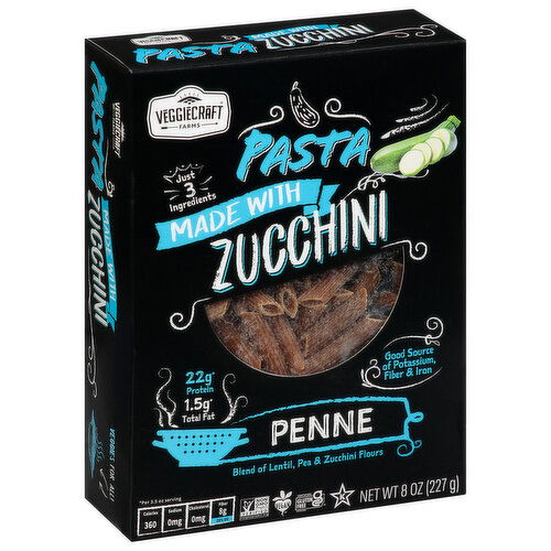 Veggiecraft Farms Pasta, Penne, Made with Zucchini