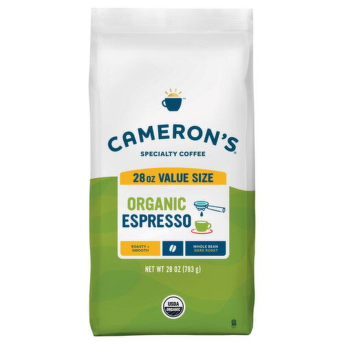Cameron's Coffee, Organic, Whole Bean, Dark Roast, Espresso, Value Size