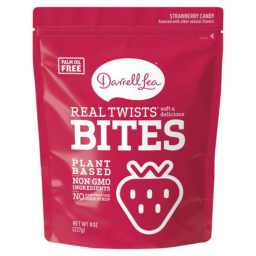 Darrell Lea Real Twists Candy, Strawberry, Bites