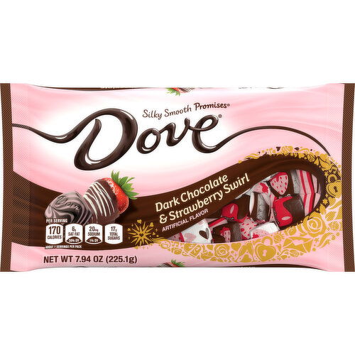 Dove DOVE PROMISES Dark Chocolate & Strawberry Swirl Valentine's Day Candy, 7.94 Oz Bag 