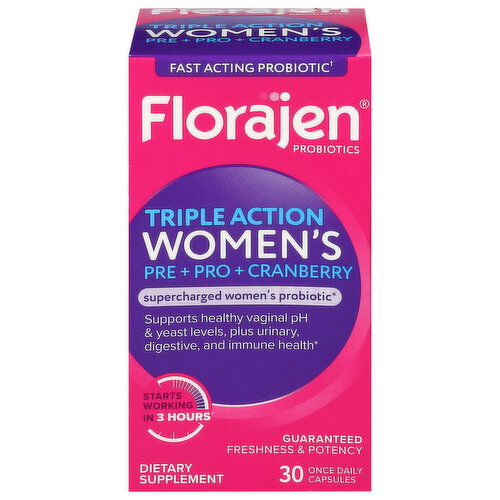 Florajen Probiotic, Women's, Triple Action, Capsules