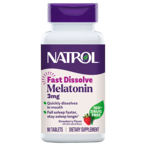 Natrol Fast Dissolve Strawberry Flavor 3 mg Melatonin