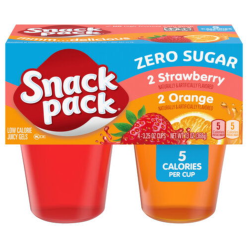 Snack Pack Zero Sugar Strawberry and Orange Juicy Gels Zero Sugar Strawberry and Orange Juicy Gels