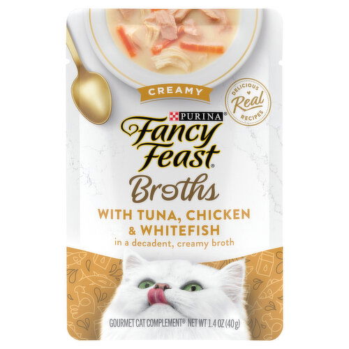 Fancy Feast Cat Complement, Gourmet, Tuna, Chicken & Whitefish, Creamy, Broths