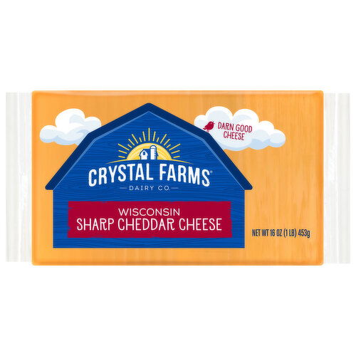 Crystal Farms Cheese, Sharp Cheddar, Wisconsin