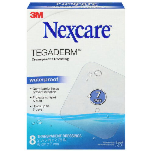 Nexcare Tegaderm Dressing, Transparent, Waterproof