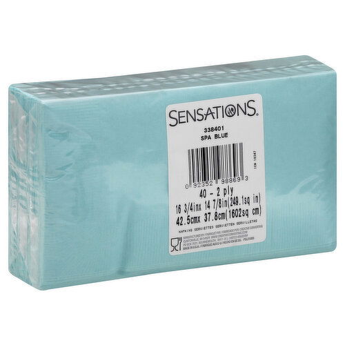 Sensations Napkins, Spa Blue, 2 Ply