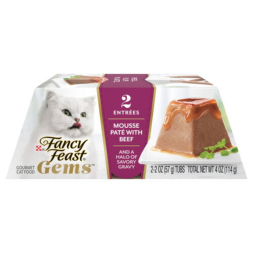 Fancy Feast Gems Cat Food, Gourmet, Mousse Pate with Beef