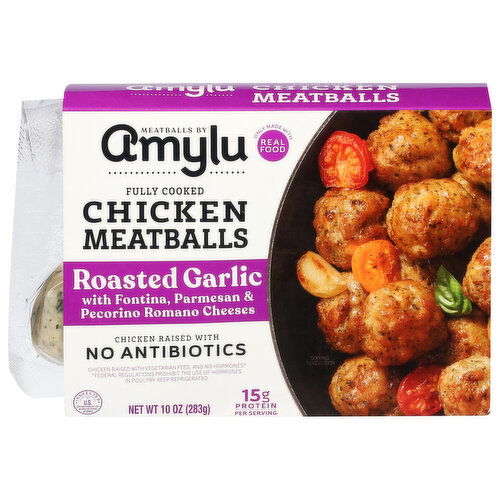 Amylu Chicken Meatballs, Roasted Garlic