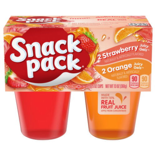 Snack Pack Strawberry and Orange Flavored Juicy Gels