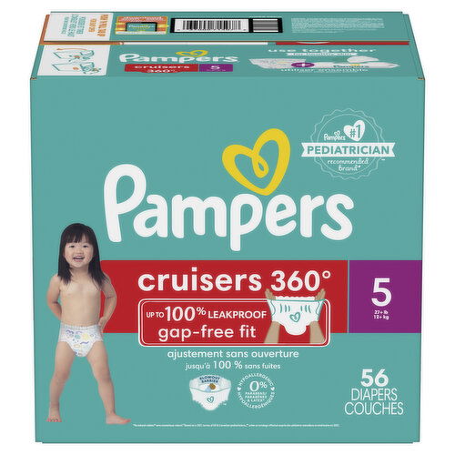 Pampers Cruisers 360 Pampers Cruisers 360 Pull-On Diapers, Size 5 (27+ lbs), 56 Count