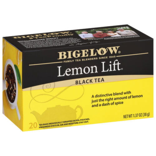 Bigelow Black Tea, Lemon Lift, Tea Bags