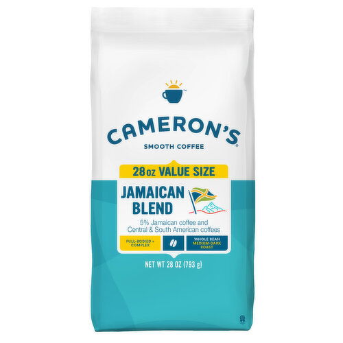 Cameron's Coffee, Bag, Jamaican Blend Medium-Dark Roast Whole Bean