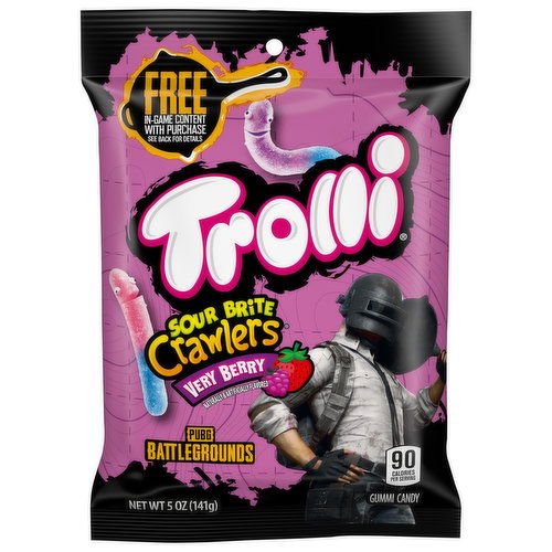 Trolli Gummi Candy, Very Berry, Sour Brite Crawlers