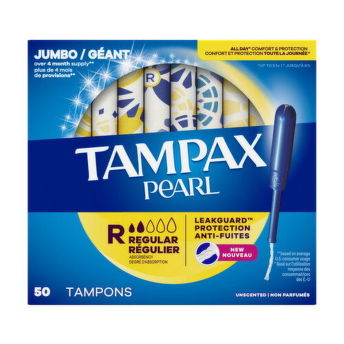 Tampax Pearl Tampax Pearl Tampons, Regular 50 Ct