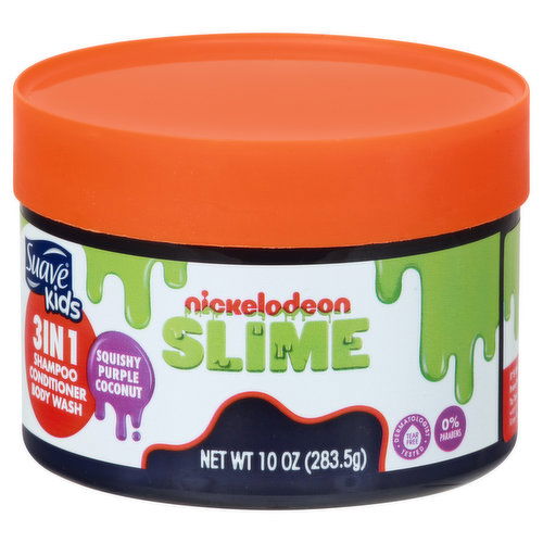 Suave Kids Shampoo, Conditioner, Body Wash, 3 in 1, Squishy Purple Coconut, Nickelodeon Slime