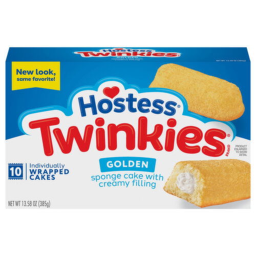 Hostess Twinkies Sponge Cake, with Creamy Filling, Golden