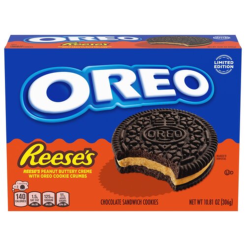 OREO REESE'S Peanut Buttery Creme Chocolate Sandwich Cookies, Limited Edition